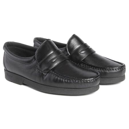 Par de zapatos cómodos de hombre con banda antifaz, color negro, modelo 4740-B94 V2