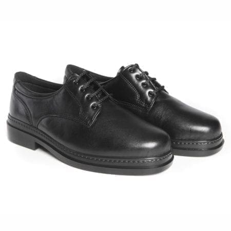 Pair of comfortable men's Blucher type shoes, with special width and lace, black, model 5054 V2