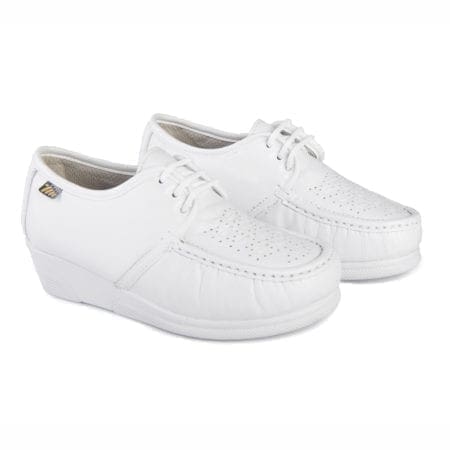 Par de zapatos cómodos de mujer con cordón, de color blanco, modelo 5165-P59 V2
