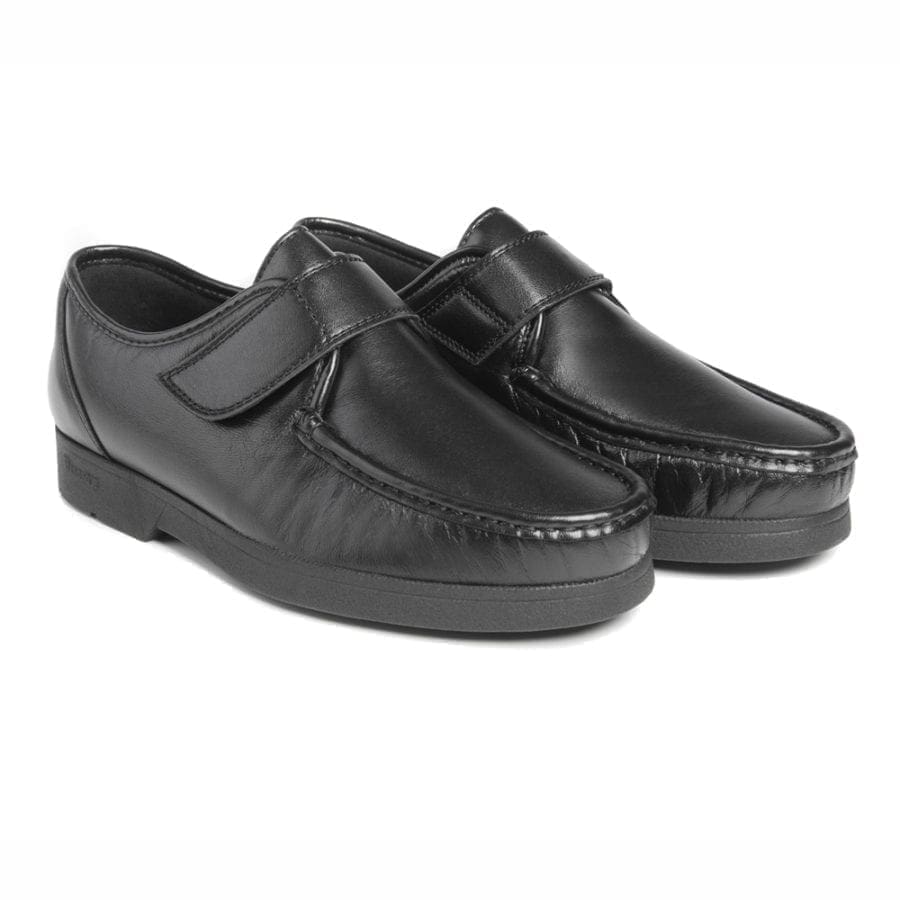 Par de zapatos cómodos para hombre con cierre de velcro, color negro, modelo 5203 V2