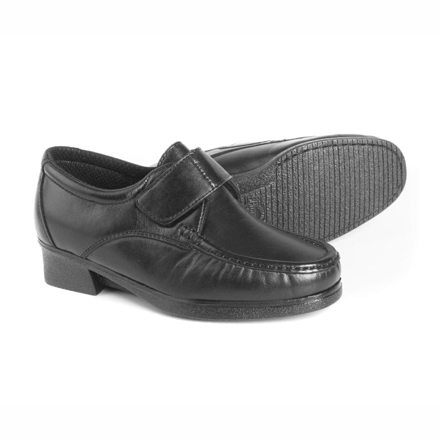 Par de zapatos cómodos de mujer color negro con velcro, modelo 5235 Mayo V3