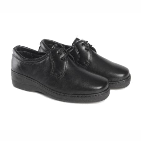 Par de zapatos cómodos de mujer con cordón de color negro, modelo 5472 V2