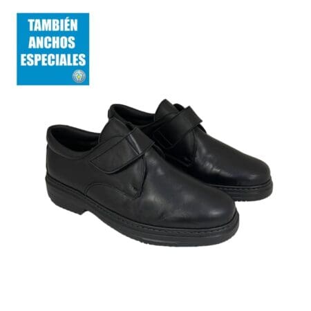 Par de zapatos cómodos de hombre, con cierre de velcro, de color negro, modelo 5479 V2