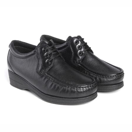 Par de zapatos cómodos de mujer con cordón de color negro, modelo 5602 V2