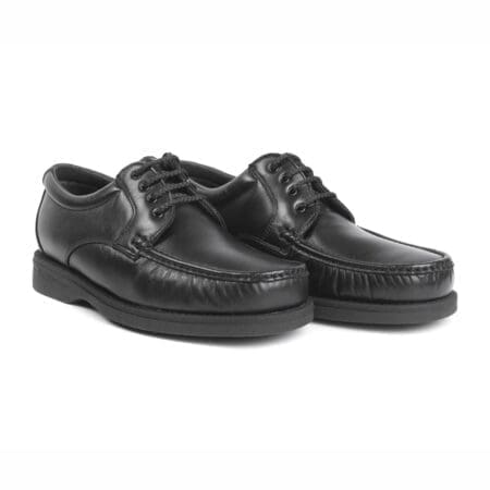 Pair of comfortable men's shoes, lace-up, black, model 5605 V2
