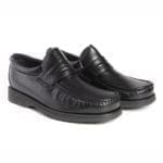Par de zapatos cómodos de hombre con banda, color negro, modelo 5615-B94 V2