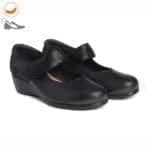 Par de zapatos cómodos tipo salón para mujer, de color negro, modelo 6258-G V2