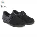 Par de zapatos cómodos de mujer con ancho especial XXL y cierre de velcro, color negro, modelo 7334 V2