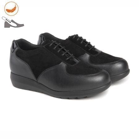 Pair of casual sports shoes with special width, black, model 7673 - H/G V2