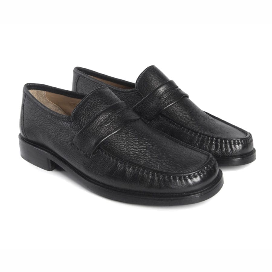 Par de zapatos de vestir para hombre con piel de ciervo, de color negro, modelo 82002 Ciervo V2