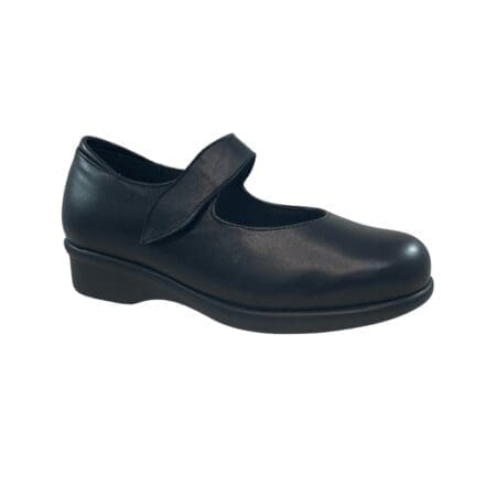 Merceditas cómodas para mujer de piel, cierre velcro, color negro, modelo 8419 Pinosos